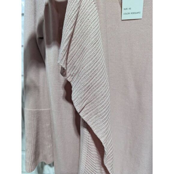 Neiman Marcus Women's Pink Open Front 3/4 Sleeves Draped Cardigan Size XS NWT - Picture 5 of 7